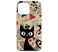 Is It Skills or Luck Retro Let's Play Some Cards Black Cat Carcasa para iPhone 13 Pro MAX