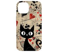 Is It Skills or Luck Retro Let's Play Some Cards Black Cat Carcasa para iPhone 14