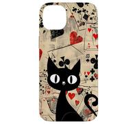 Is It Skills or Luck Retro Let's Play Some Cards Black Cat Carcasa para iPhone 14 Plus