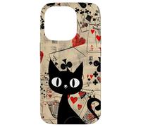 Is It Skills or Luck Retro Let's Play Some Cards Black Cat Carcasa para iPhone 14 Pro