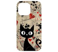 Is It Skills or Luck Retro Let's Play Some Cards Black Cat Carcasa para iPhone 14 Pro MAX