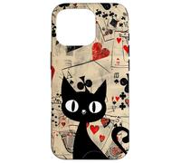 Is It Skills or Luck Retro Let's Play Some Cards Black Cat Carcasa para iPhone 16 Pro