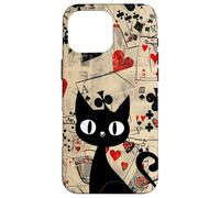 Is It Skills or Luck Retro Let's Play Some Cards Black Cat Carcasa para iPhone 16 Pro MAX