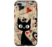 Is It Skills or Luck Retro Let's Play Some Cards Black Cat Carcasa para iPhone 7 Plus/8 Plus