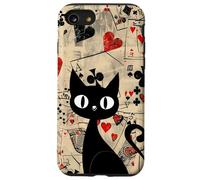 Is It Skills or Luck Retro Let's Play Some Cards Black Cat Carcasa para iPhone SE (2020) / 7/8