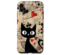 Is It Skills or Luck Retro Let's Play Some Cards Black Cat Carcasa para iPhone XS MAX
