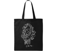 Isaac Famous Scientist Artwork - Bolsa de algodón ecológico natural, color negro, Black, Talla única