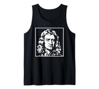 Isaac Newton Física Ciencia Retrato Vintage Gráfico Camiseta sin Mangas