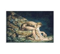 Isaac Newton - Póster artístico sobre lienzo de William Blake y arte de pared, impresión moderna para decoración de dormitorio familiar, sin marco, 60 x 90 cm