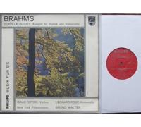 ISAAC STERN / LEONARD ROSE / New York Philharmonic Ltg. BRUNO WALTER - BRAHMS / Doppelkonzert (Konzert für Violine und Violoncello) / ca. 1960 / Bildhülle / PHILIPS # G 05628 R / Deutsche Pressung / 10" Vinyl Langspiel Schallplatte / ISAAC STERN / LEONARD ROSE / New York Philharmonic Ltg. BRUNO WALTER [Vinyl] ISAAC STERN / L