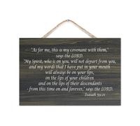 Isaνas 59:21 As for Me This Is My Covenant with Them Says The Lord My Spirit Who Is on You Letrero de madera para pared de 8 x 12 pulgadas, letre