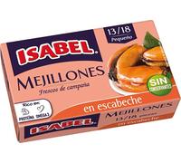 Isabel Caja 24 uds x 115g Mejillones en escabeche 13-18 piezas - Pack de 24