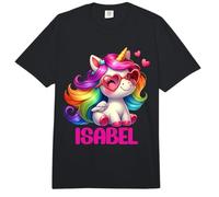 Isabel Nombre Personalizado Colorido Unicornio Mujer Ni Comfort Colors Adult Heavyweight T-Shirt