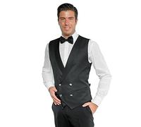 Isacco - Chaleco unisex de doble pecho, negro, S, 100% poliéster