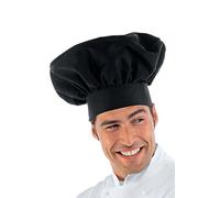 Isacco - Gorro de cocinero, color negro, 65% poliéster, 35% algodón