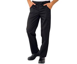 Isacco Pantalones de cocinero UNISEX, color negro, talla XL