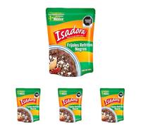 Isadora - Frijoles Refritos Negros - Formato Bolsa - 430g - Hechos en México - Sin conservantes - Ingredientes naturales - Listo para comer (Paquete de 4)