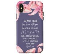 Isaiah 41:10 Christian Bible Verse Faith Quote Lily Flower Carcasa para iPhone X/XS