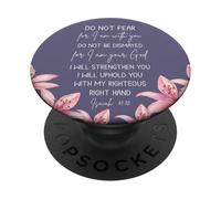 Isaiah 41:10 Christian Bible Verse Faith Quote Lily Flower PopSockets PopGrip Adhesivo