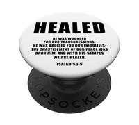 Isaiah 53:5 Bible Verse Promise of Healing and Health Faith PopSockets PopGrip Adhesivo