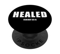 Isaiah 53:5 Bible Verse Promise of Healing and Health Faith PopSockets PopGrip Adhesivo