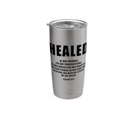 Isaiah 53:5 Bible Verse Promise of Healing and Health Faith Vaso térmico de acero inoxidable de doble pared