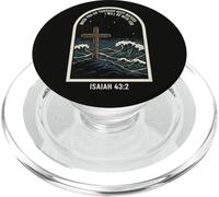 Isaías 43 2 Fe Cristiana Verso de la Biblia Cruz Océano PopSockets PopGrip para MagSafe