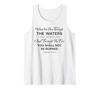 Isaías 43:2 The Waters I Will Be with You Versículo de fe de la Biblia Camiseta sin Mangas