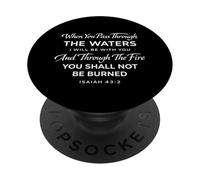 Isaías 43:2 The Waters I Will Be with You Versículo de fe de la Biblia PopSockets PopGrip Adhesivo
