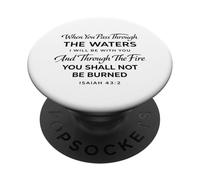 Isaías 43:2 The Waters I Will Be with You Versículo de fe de la Biblia PopSockets PopGrip Adhesivo