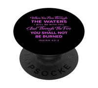 Isaías 43:2 The Waters I Will Be with You Versículo de fe de la Biblia PopSockets PopGrip Adhesivo