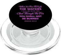 Isaías 43:2 The Waters I Will Be with You Versículo de fe de la Biblia PopSockets PopGrip para MagSafe