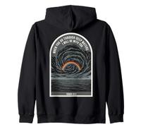 Isaías 43 2 Verso de la Biblia de fe Cristiana Rainbow Deep Waters Sudadera con Capucha