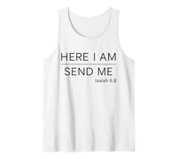 Isaías 6:8 Here I Am Send Me Versículo de la Biblia - Bold Faith Design Camiseta sin Mangas