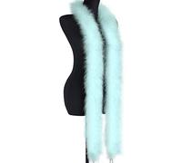 ISAKEN Cinta de Pluma de Avestruz, Tiras de Macramé en Pelo Largo, Boa de Plumas Blancas de Marabú Esponjoso, Accesorio de Disfraz, Flapper, Carnaval, Fiesta Temática