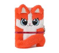 ISAKEN Cuaderno de peluche de gato, cuaderno de diario secreto de felpa con candado para escribir y dibujar, regalos de diario de felpa para niñas, niños y niños