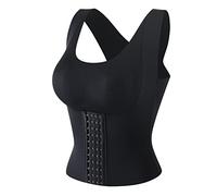 ISAKEN Entrenador de Cintura, Sujetador con Botones En La Cintura Shapewear, Fajas De Sujetador con Botones En La Cintura, Camiseta sin Mangas con Tirantes Ajustables para Mujer