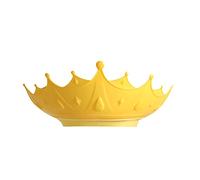 ISAKEN Gorro de Ducha para Bebé, Gorro de champú Visera Ajustable para Baño, Protege Los ojos y las orejas para Niños, Lindo Gorro de Baño con Corona (Amarillo)
