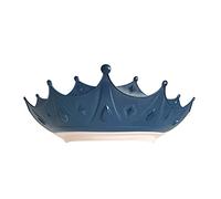 ISAKEN Gorro de Ducha para Bebé, Gorro de champú Visera Ajustable para Baño, Protege Los ojos y las orejas para Niños, Lindo Gorro de Baño con Corona (Azul)