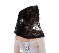 ISAKEN Velo de Boda de una Sola Capa de Encaje Mantilla Velo de Tul Velo de Novia Velo de Iglesia católica Chal de Encaje para Cubrir la Cabeza para Mujeres y niñas