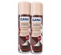 ISANA - Champú seco para cabello oscuro, 2 unidades de 200 ml, 2 unidades