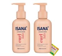 Isana Curltastic - Crema para rizar (2 unidades, efecto antiencrespamiento, con escaramujo y aceite de coco, 2 x 150 ml)