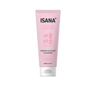 ISANA Korean Skincare Cream-to-Foam Cleanser, con CICA y BHA/PHA, limpia profundamente los poros e hidrata
