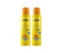 Isana Sun Ozono - Desodorante en spray corporal y desodorante en aerosol (2 x 150 ml), aroma veraniego, edición limitada, frescura 24 horas