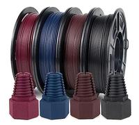 iSANMATE Filamento Fibra de Carbono Impresora 3D, PETG Filament Fibra Carbono Coloreada 250g x 4 Rollos, Filamento PETG 1.75 +/- 0,03 mm, Rojo/Azul/Marrón/Negro