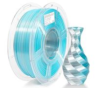 iSANMATE Filamento PLA de Seda Dual de 1,75 mm PLA, Doble Silk Filamento para Impresora 3D, 1KG Bobina (2,2 lb), Precisión Dimensional +/- 0.02 mm (Lake Green Silver)