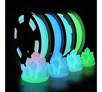 iSANMATE PLA Filamento 1,75 mm, que Brilla en la Oscuridad Materiales de Impresión 3D Filamento Multicolor, azul, verde, azul claro, 250g x 4 Spool