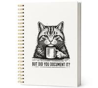 ISANOU But Did You Document It Notebook Journal for Work,Funny Cat Gift for for Women Men,Office Gift for Coworkers Boss Manager,Funny Cat Office Notebook Hardcover Spiral Notebook 5.5x8.3