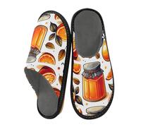 ISAOA A Bright Orange Jam in Jars - Pantuflas de casa para mujeres y hombres, pantuflas antideslizantes cálidas para interiores y exteriores, 34-35, Una mermelada de naranja brillante en frascos, 43