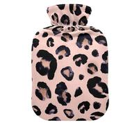 ISAOA Acuarela Animal Nieve Leopardo Rosa Beige Botella De Agua Caliente,M
